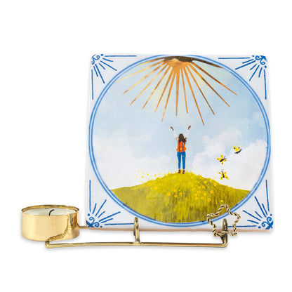 Golden Tile & Candle holder Star