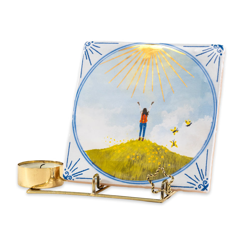 Golden Tile & Candle holder Star