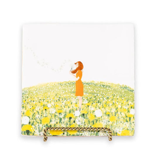 Goude tegelhouder met tegeltje erin