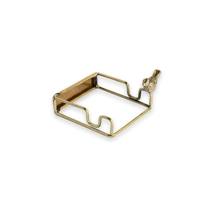 Gouden tegelhouder met vogeltje in hoek