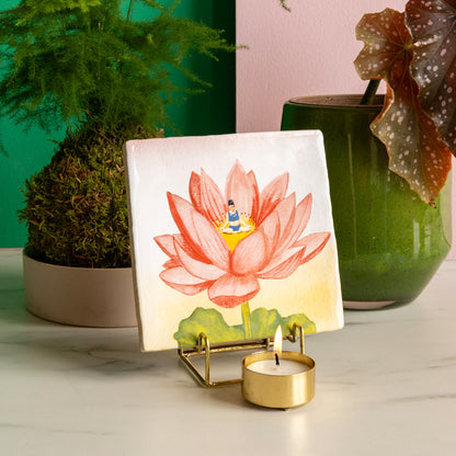 Golden Tile & Candle holder